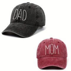 2pcs DAD MOM Couple Baseball Cap Sun Hat Unisex Casual Sports Hat
