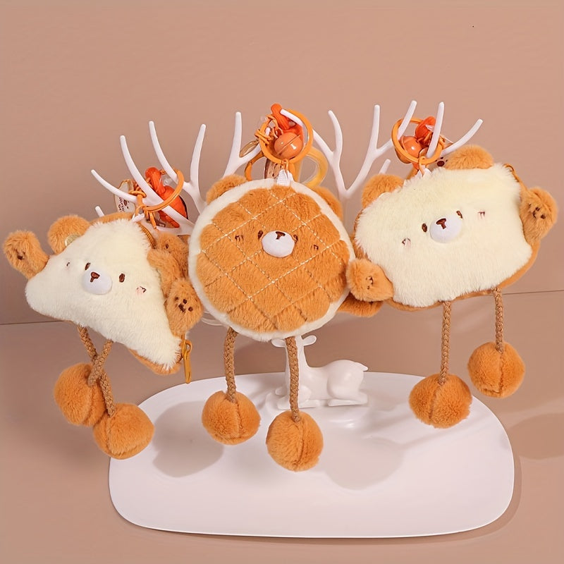 Soft Plush Bread Bear Keychain Bag Pendant Gift Men Women
