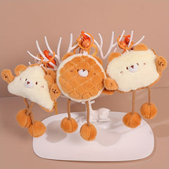 Soft Plush Bread Bear Keychain Bag Pendant Gift Men Women