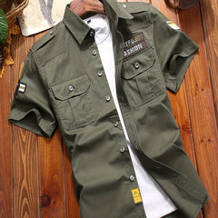 Men's Cotton Slim Fit Short Sleeve Shirt