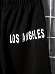 LOS ANGELES Letter Print Boys Shorts Quick Drying for Summer Outdoor