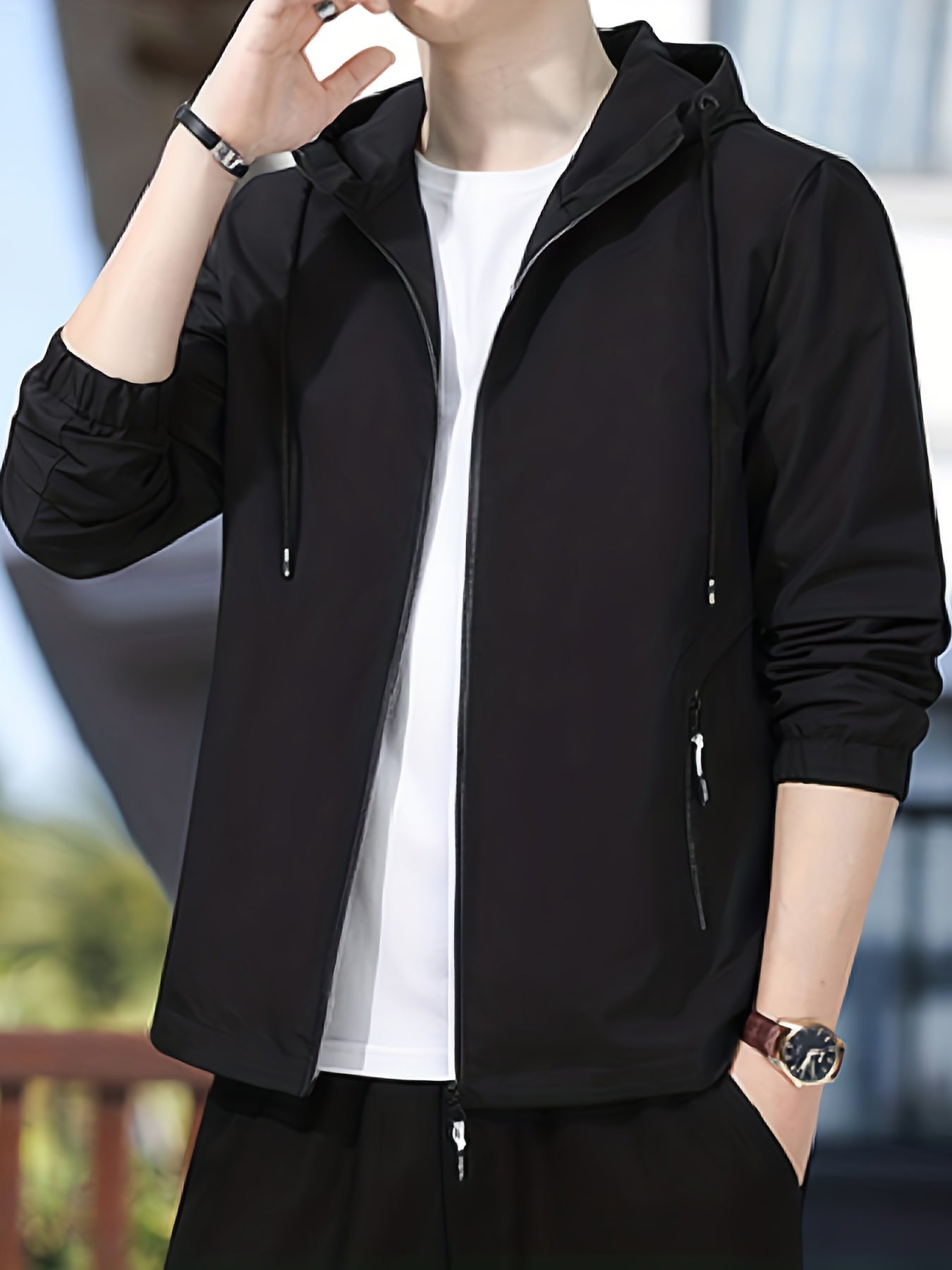 Men's Casual Zipper Pockets Jacket Coat For Spring Fall