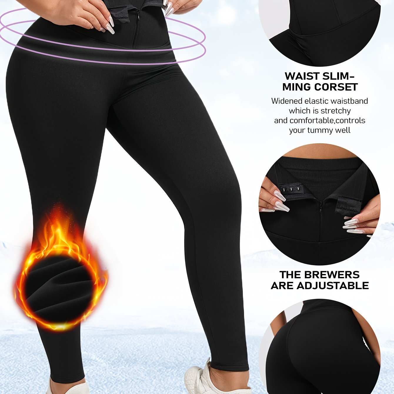 Tummy Control Fleece Yoga Pants High Stretch Leggings