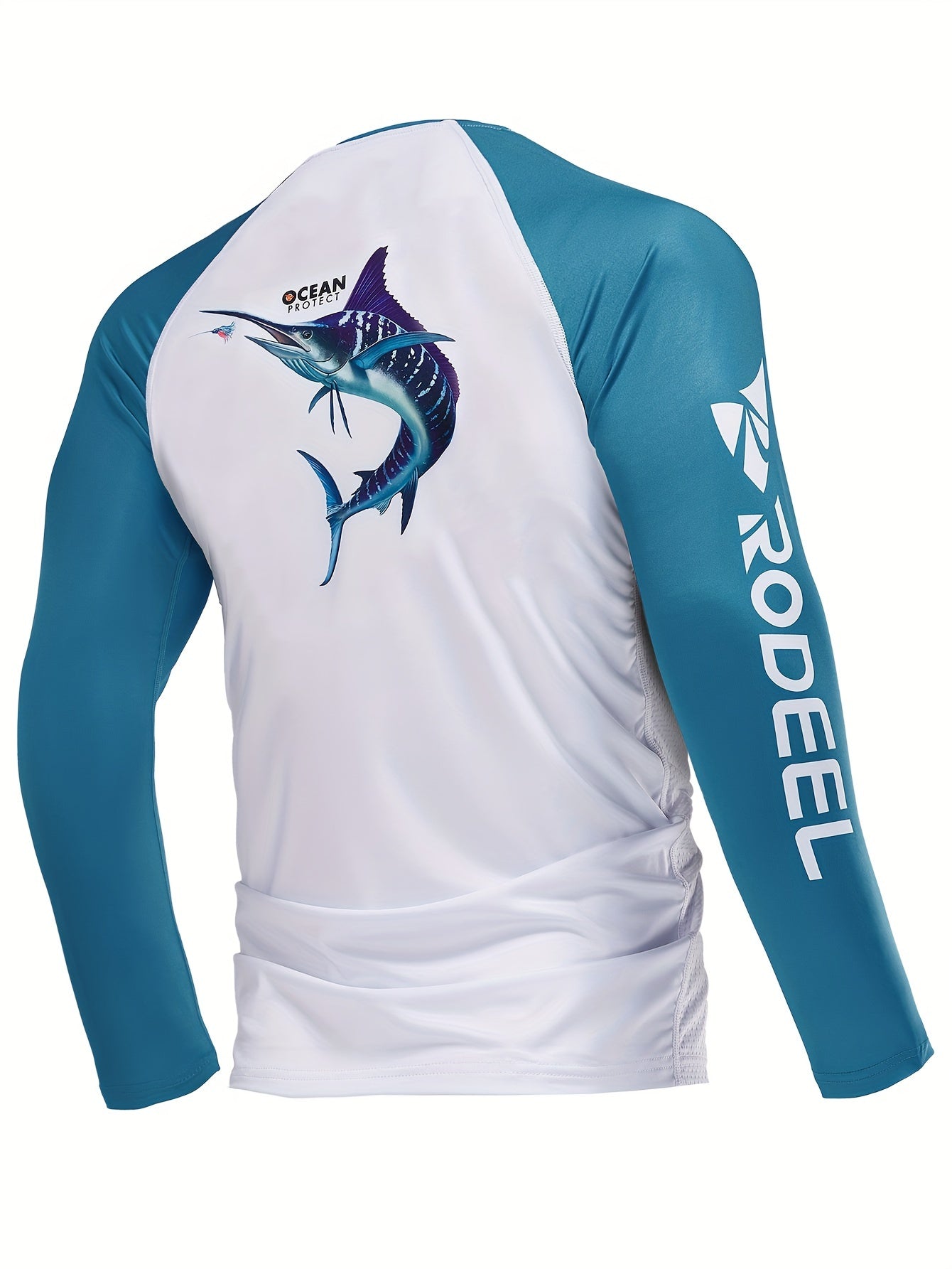 Men's Fish Pattern UPF 50 Sun Protection Hoodie Long Sleeve