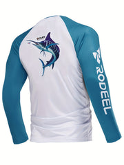 Men's Fish Pattern UPF 50 Sun Protection Hoodie Long Sleeve