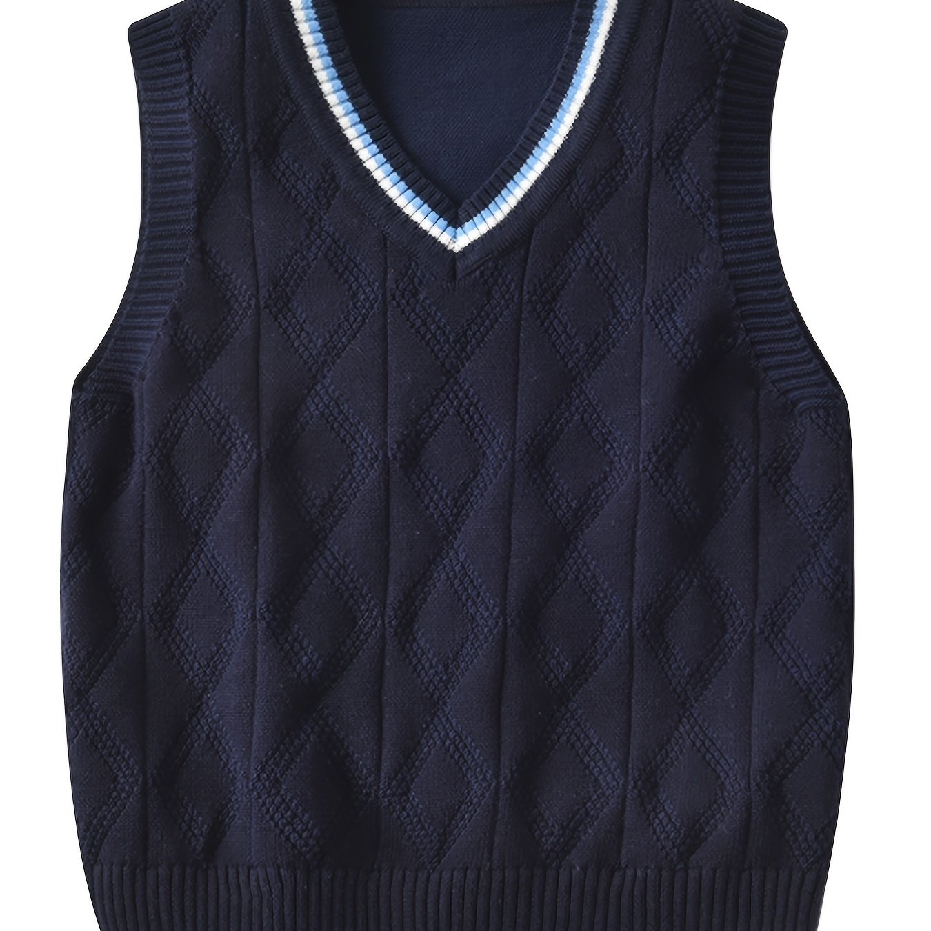 Kids College Style Sweater Vest Knitted Pullover