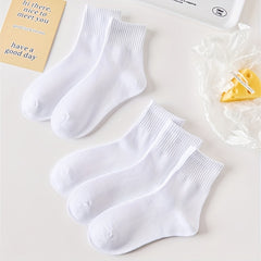 5 Pairs Kids Breathable Sports Socks for Spring Autumn