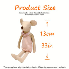 Adorable Dressable Mouse Stuffed Animal Doll Plush Toy with Pink & Green Outfits