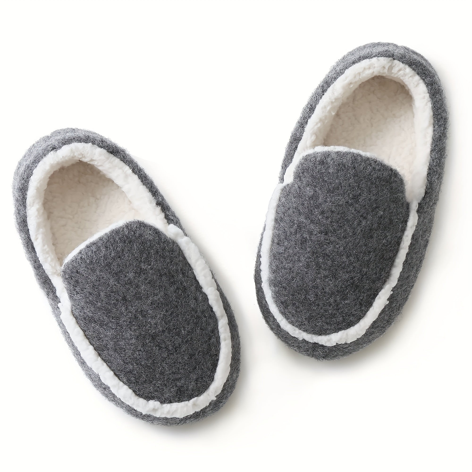 Boys Warm Fleece House Shoes Non Slip Soft Bottom Indoor Shoes