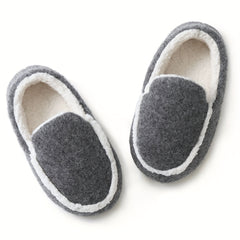 Boys Warm Fleece House Shoes Non Slip Soft Bottom Indoor Shoes