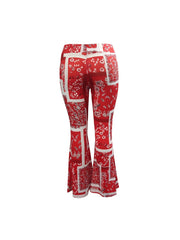 Boho Scarf Print High Rise Flared Leggings