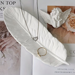 Feather Shape Storage Tray Silicone Mold DIY Gypsum Cement Dish Jewelry Resin