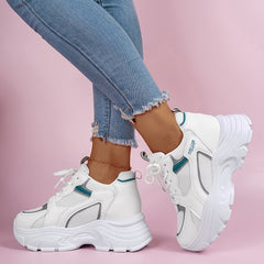 Women's Chunky Mesh Dad Shoes Lace Up Platform Sneakers