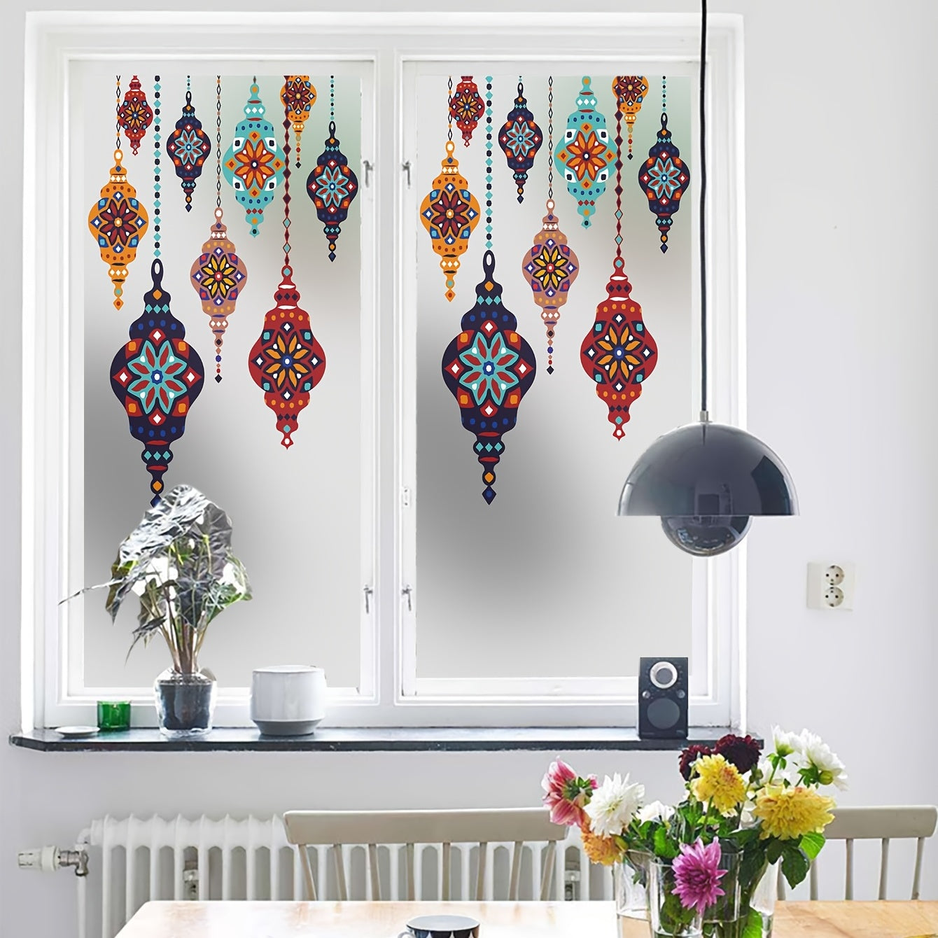 Vintage Pattern Retro Hanging Lamp Wall Sticker