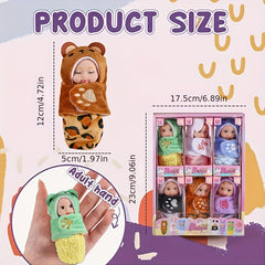 6pcs Fairy Princess Doll Set with Pajamas - Adorable Animal Youngsters Doll
