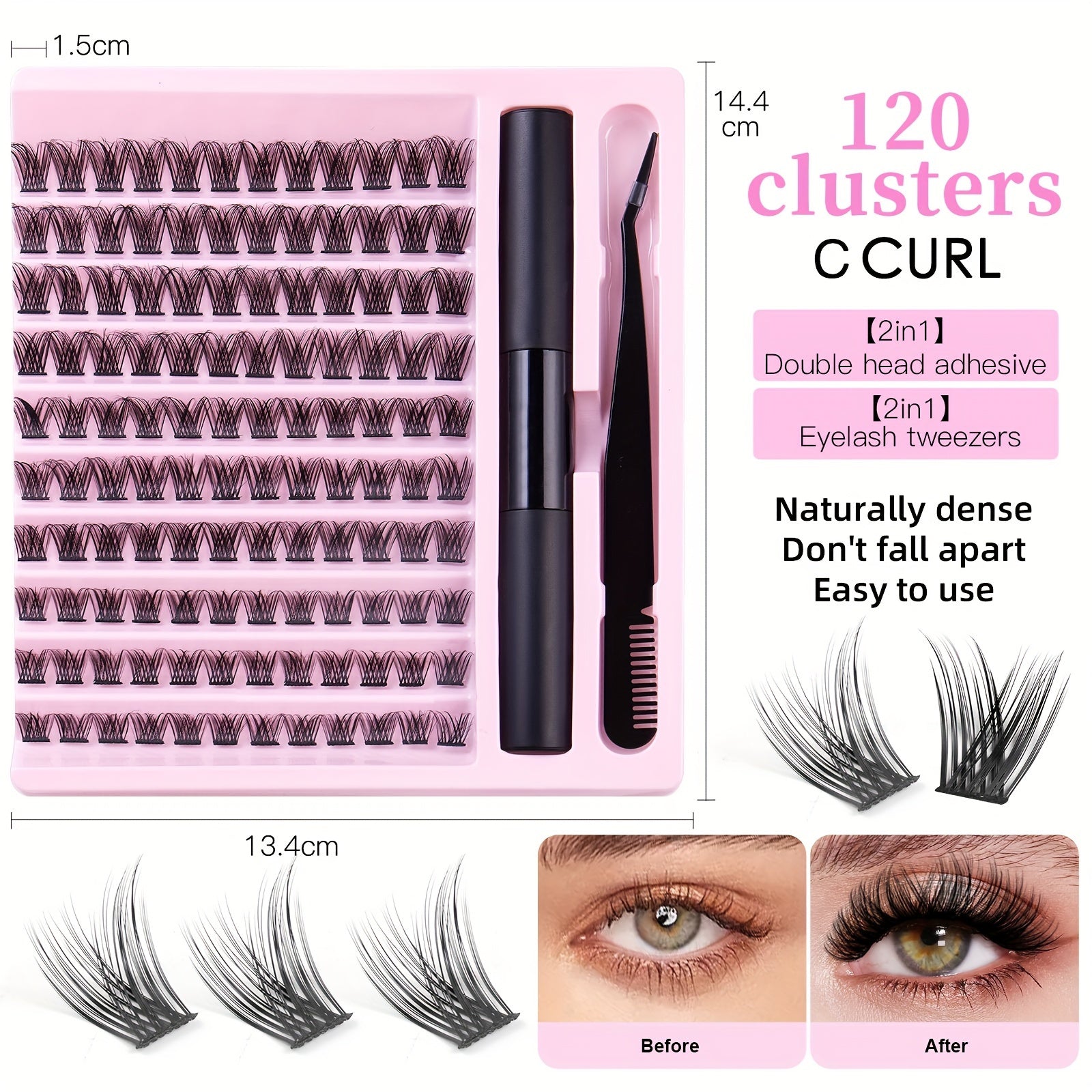 140 Pcs Cluster Lashes 8 16mm Eyelash Clusters Soft & Comfortable
