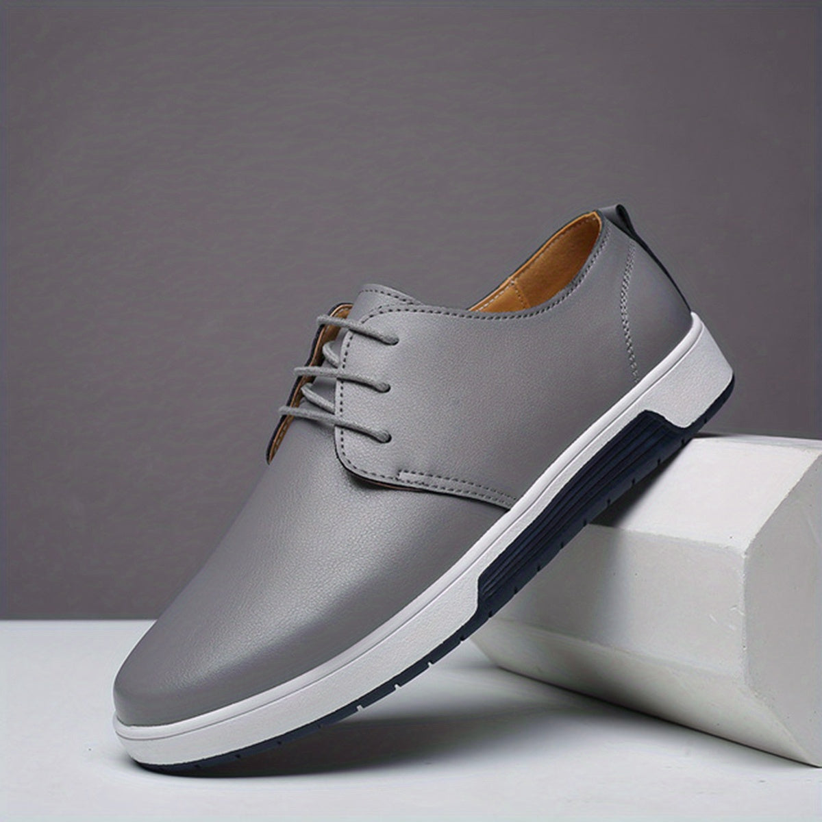 Men's Lace-up Oxford Shoes Rubber Sole Smart Casual Dress Business Shoes