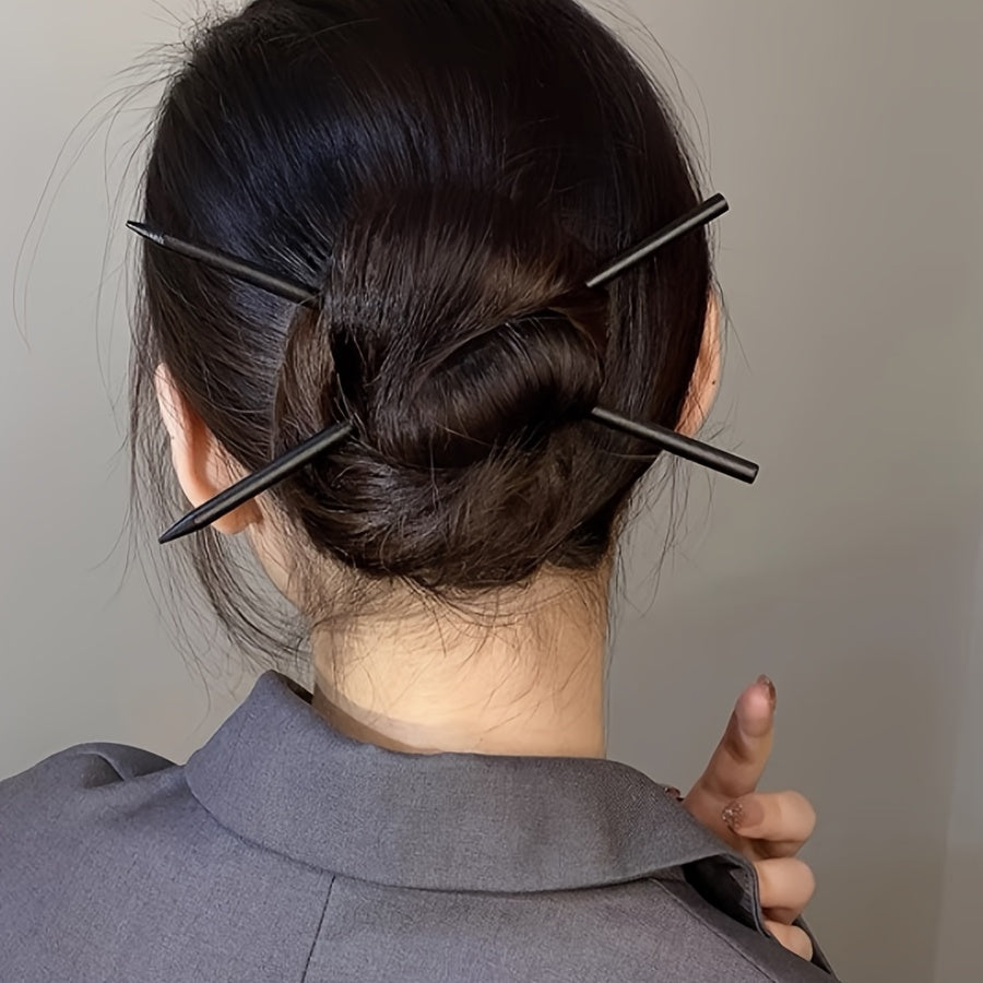 Vintage Wooden Hairpin Chinese Style Bun Hair Accessories For Women Girls