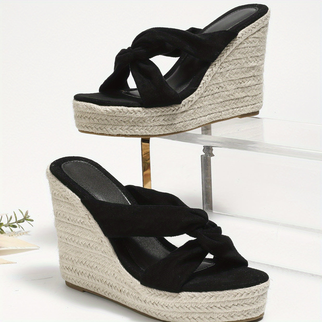 Women's Cross Strap Platform Wedge Sandals