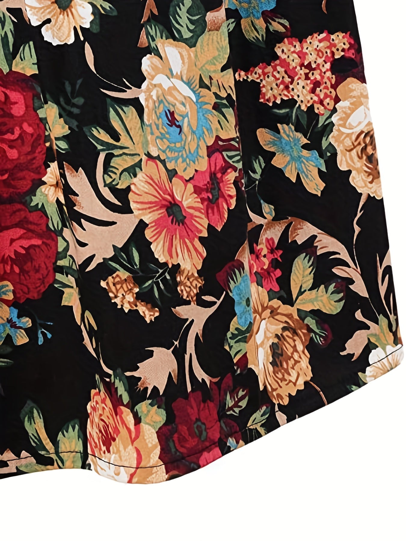 Floral Print Pleated Skirt with Pockets