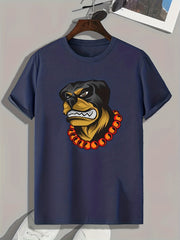 Dog Pattern Print Men's Comfy Sports T-Shirt
