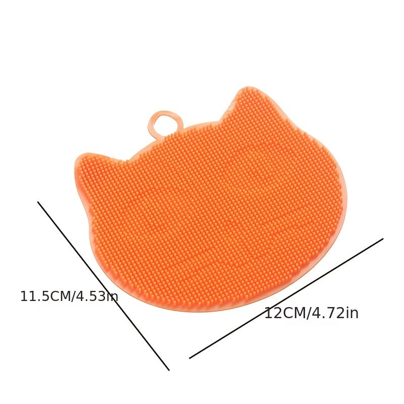 Reusable Silicone Cat Shape Cleaning Sponges for Dishes and Kitchen Supplies