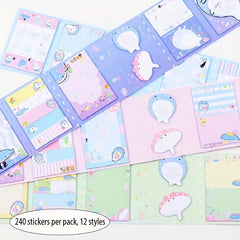Whale Stickers Pack - 240 Stickers Random Design