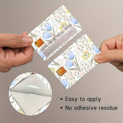 2pcs Hand painted Style Flower Insect Pattern Anti scratch Sticker