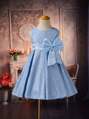 Flower Girls Wedding Outfit Bow Waisted Sleeveless Princess Dress