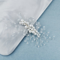 Crystal Pearl Hair Comb Wedding Headwear Hair Pin Bridal Accessory