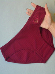 4 Pcs Heart Embroidery Briefs Soft & Comfy Panties Women's Lingerie