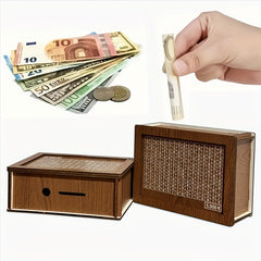 Vintage Wooden Money Box Storage Crossed Halloween Christmas Thanksgiving