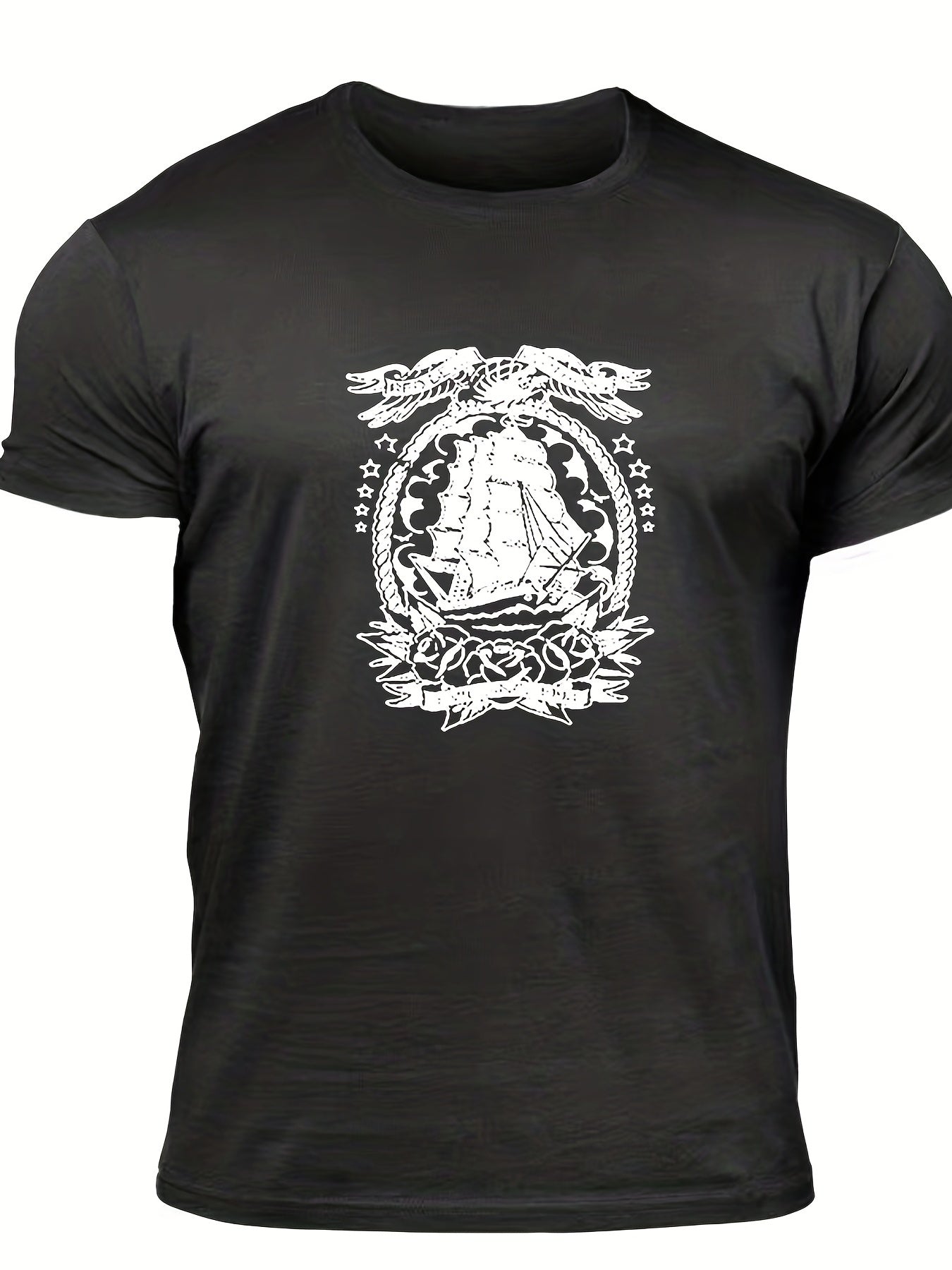 Men's Graphic T shirt Casual Comfy Slightly Stretch Crew Neck Tee