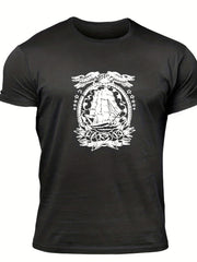 Men's Graphic T shirt Casual Comfy Slightly Stretch Crew Neck Tee