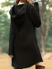 Drawstring Hooded Dress with Pockets for Women