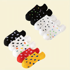 5 10 Pairs Number Print Socks Soft Lightweight Low Cut Ankle Socks