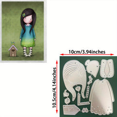 Bee Girl Metal Cutting Dies Stencil DIY Scrapbooking Craft