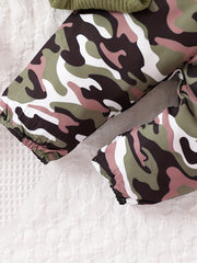 Baby Boys Romper & Camouflage & Headwear 3pcs Set