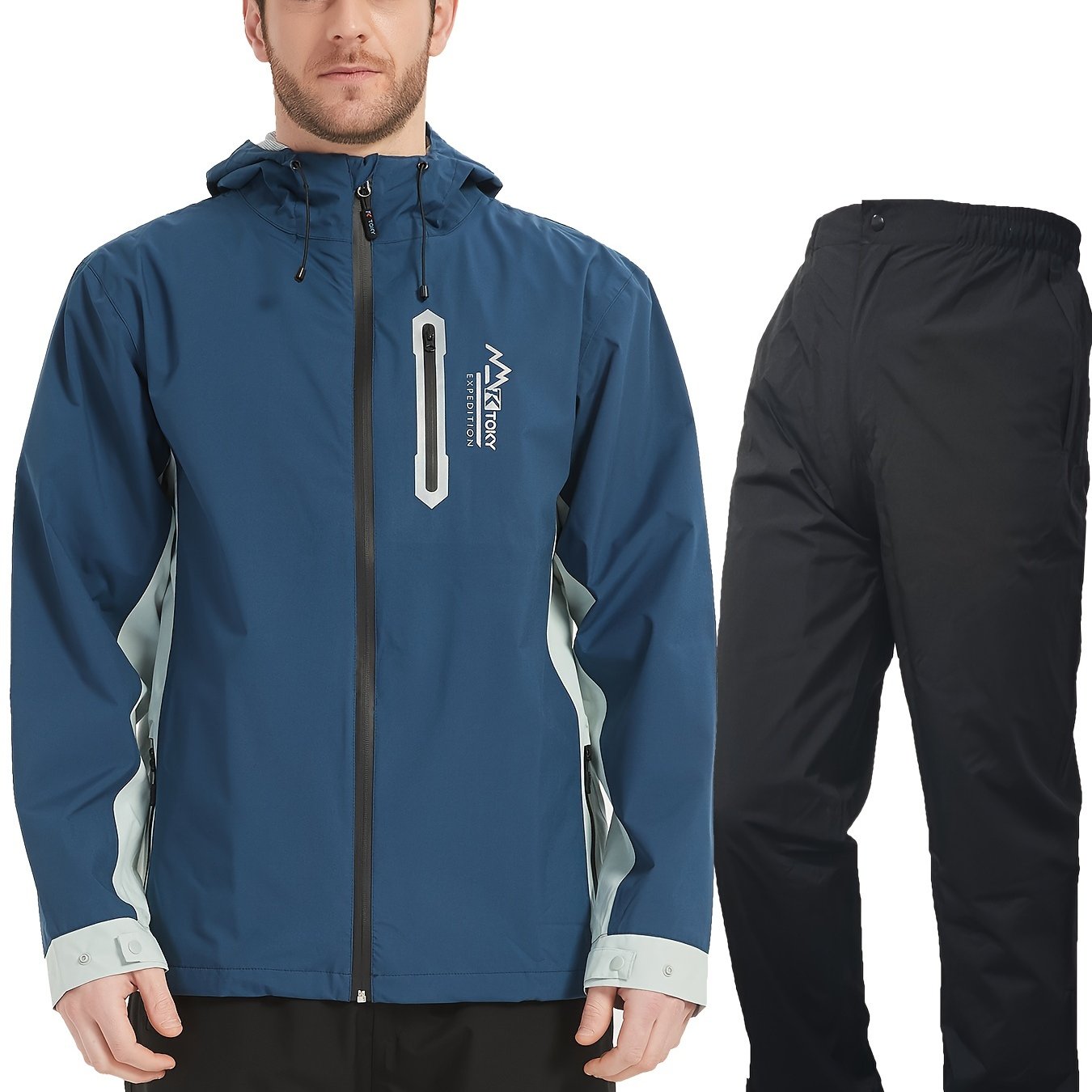 Men's Waterproof Rain Jacket Set - Windproof Lightweight Adventure Gear