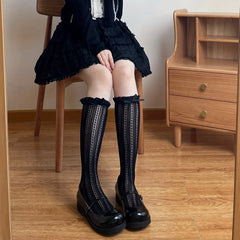 Ruffle Lace Calf Socks Sweet & Knee High Socks Women's Stockings