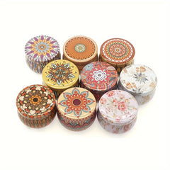 6PCS Flower Pattern Metal Jar Storage Box