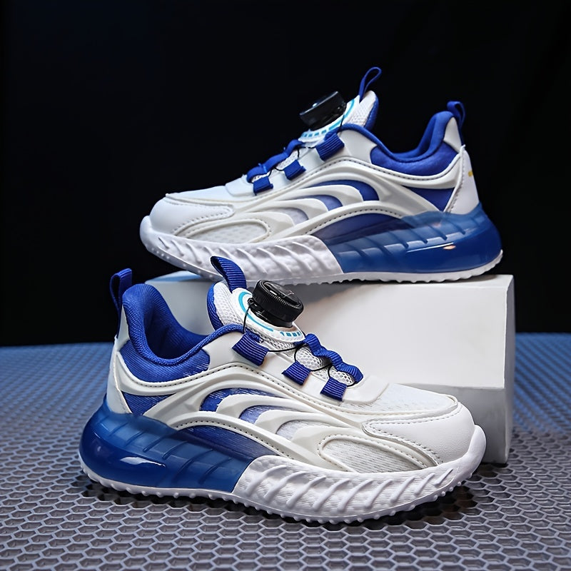 Boys' Button Low Top Sneakers Breathable Lightweight Anti Slip Shoes for Outdoor