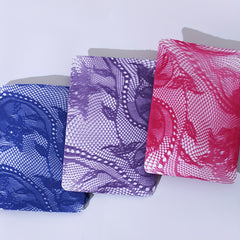 3 Pairs Floral Jacquard Footless Pantyhose Thin Fishnet Leggings