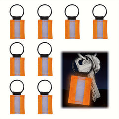 8pcs Reflective Key Chain High Visibility Backpack Zipper Pendants