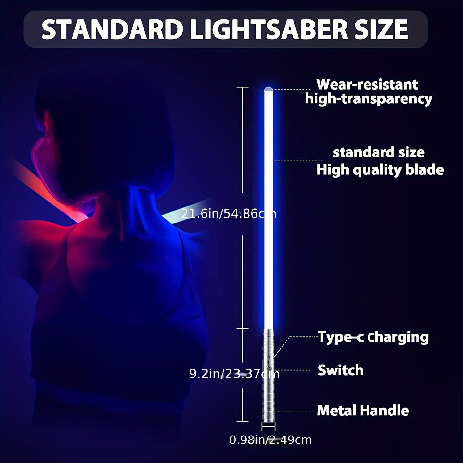 Kids Cosplay Lightsaber 2pcs Set Rechargeable 3 Modes Birthday Hal
