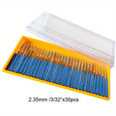 30pcs Artifical Diamond Burrs Set Rotary File Burs Kit for Rotary Grinder Tools