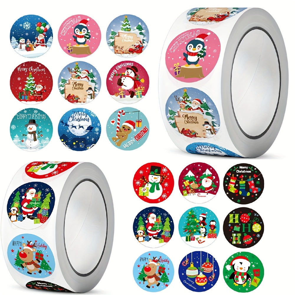 500pcs Christmas Stickers Holiday Envelope Seal Self Adhesive Decorative Present