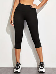 Solid Skinny Capris Leggings for Women