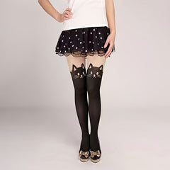 Cartoon Cat Over Knee Socks Women's Stockings