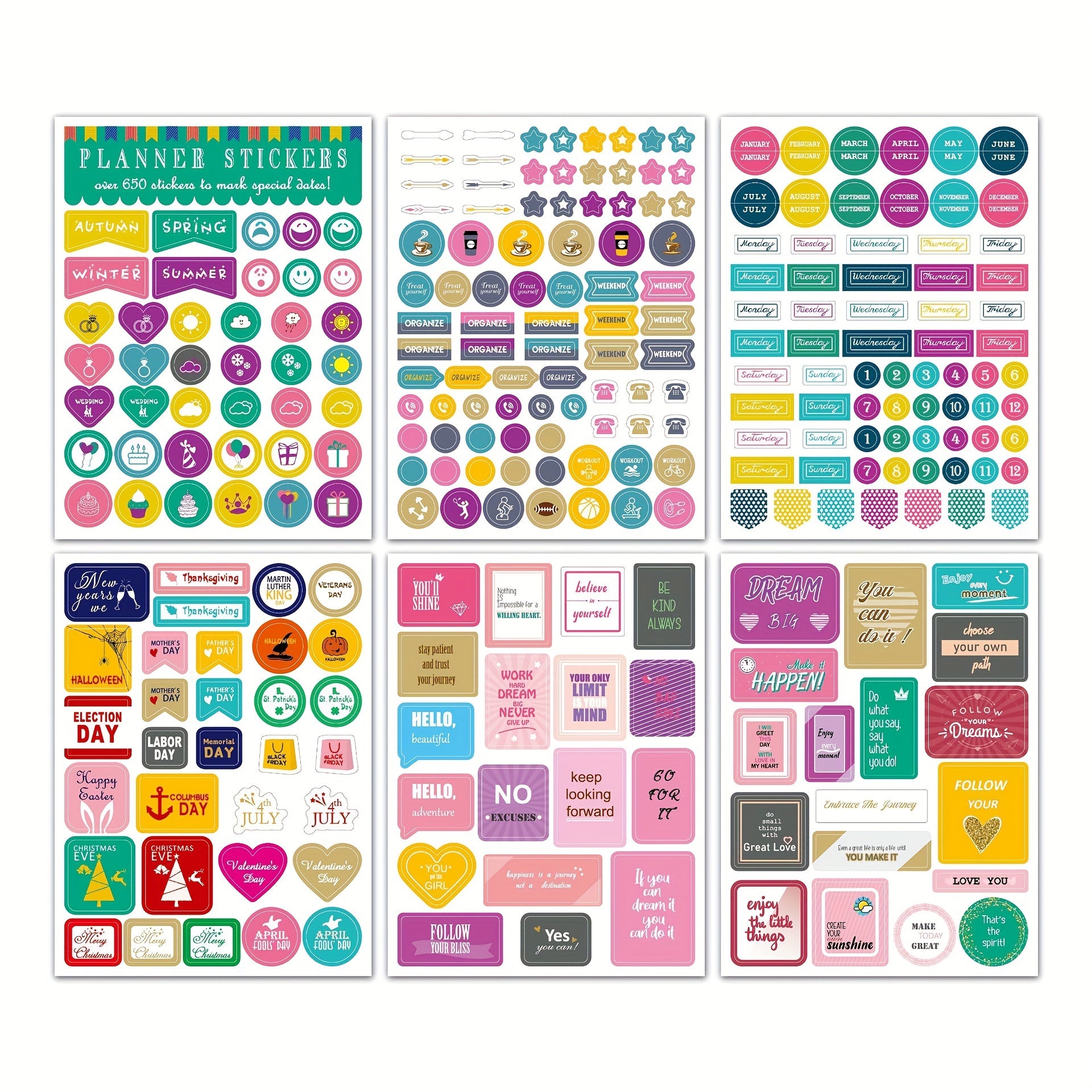 Monthly Weekly Calendar Planner Stickers